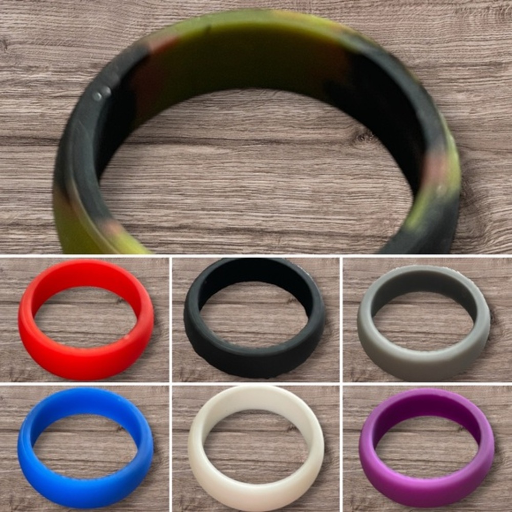 NEW 7-Count Assorted Lightweight Silicone Everyday Rings (Multiple Sizes)
